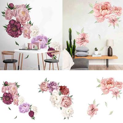 Peony Rose Flowers Wall Art Sticker Decals Kid Room Nursery Home Decor Gift