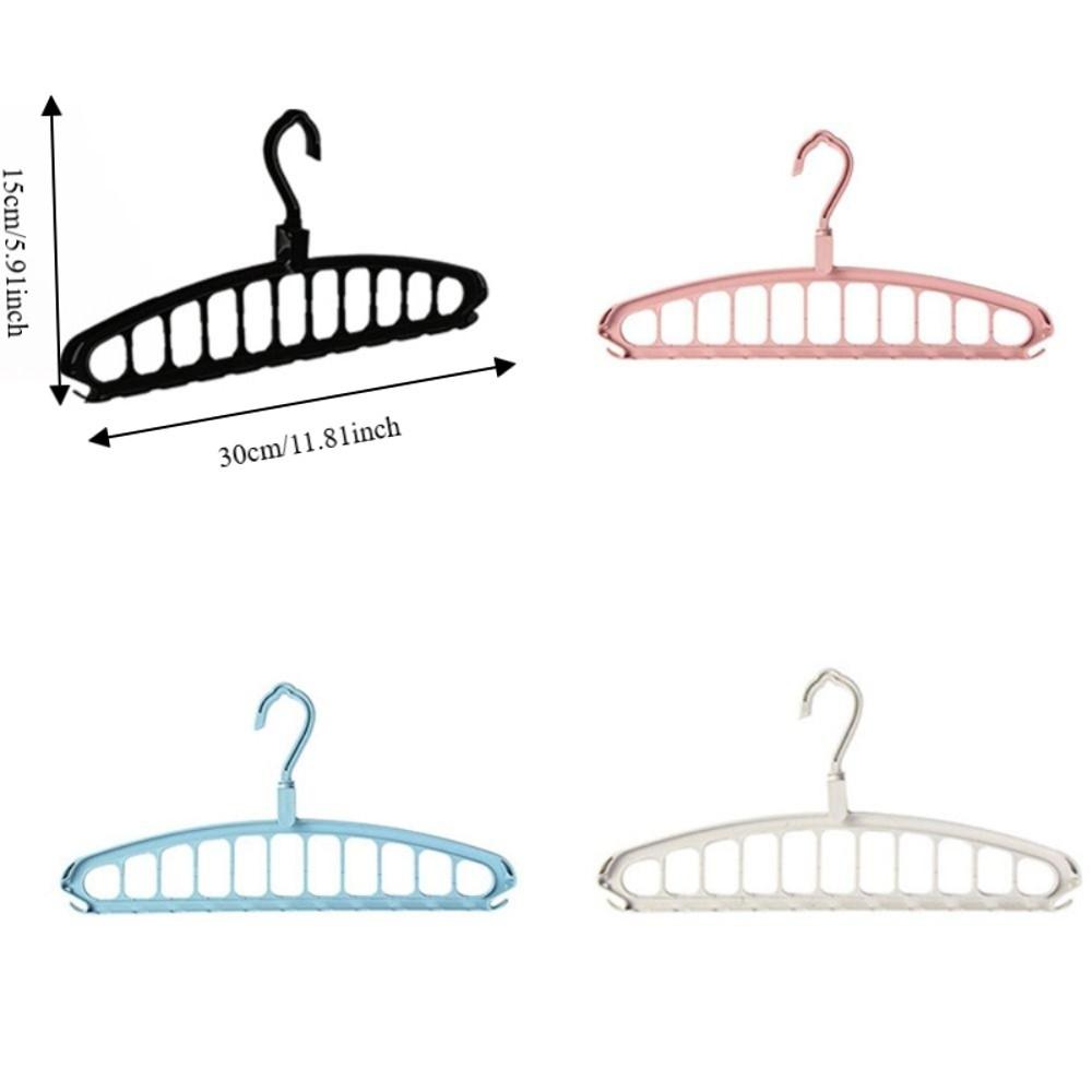 4PCS Rotatable Hook Multi-Hole Clothes Hanger Space-Saving Non-slip Wardrobe Clothes Organizer Plastic Clothes Hanging Rack