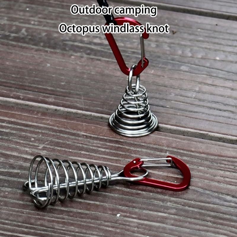 Octopuses Wind Rope Fixing Buckle Deck Anchors Peg Tent Nails Wind Rope Anchors with Spring Fixing Buckle Enduring