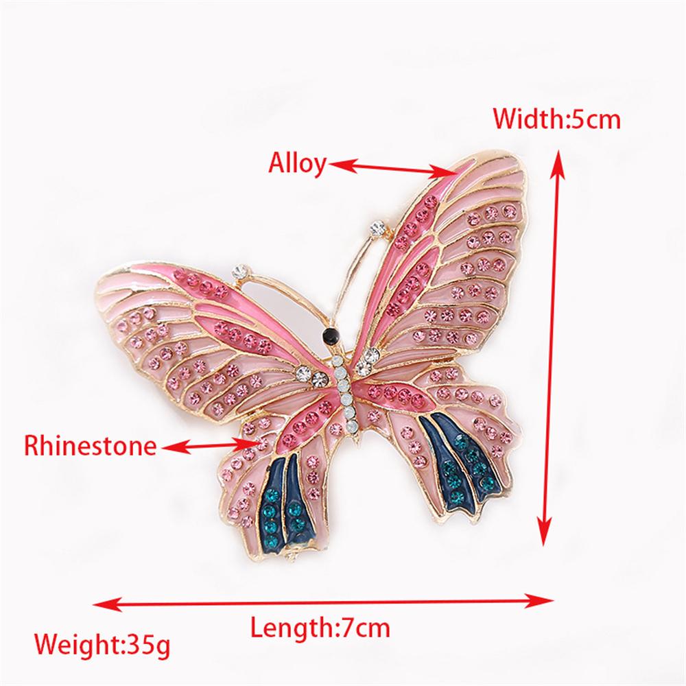 New Product Full Rhinestone Crystal Color High-end Temperament Butterfly Brooch Metal Elegant Accessories Wholesale