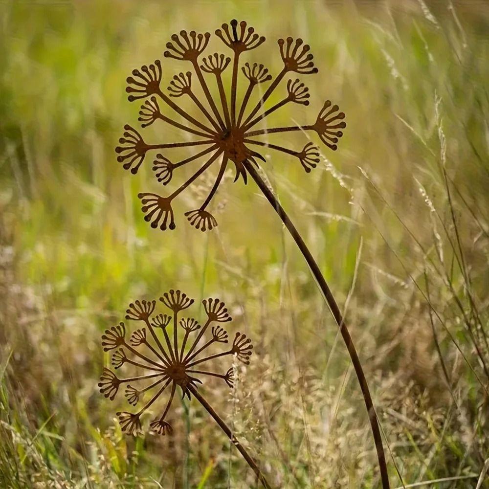 Antique Design Decorative Garden Stakes Metal Floor Plugs Ground Stake  Flower Pot