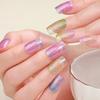 Gel Nail Stickers Full Cover Self Adhesive French Manicure Strips Quick Apply No UV Light Required with Nail File Stick