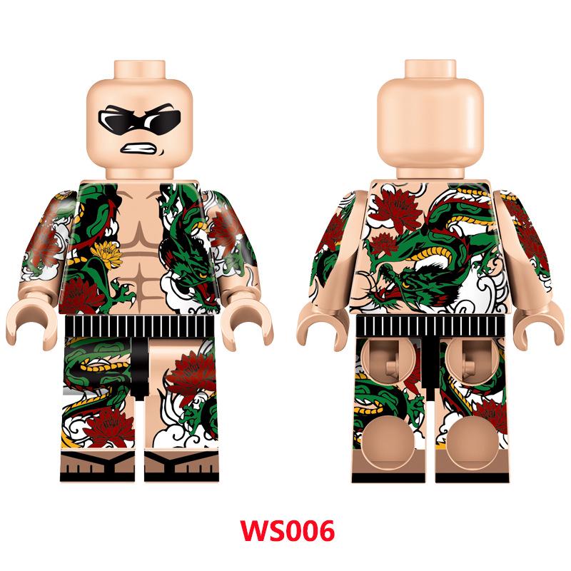 Classic Trendy Tattoo Pattern Building Blocks Minifigure Toy Set