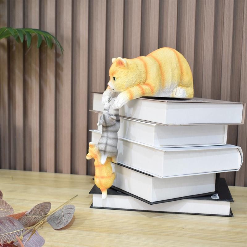 Cute Cat Resin Sculpture Jewelry Birthday Gift Home Dining Table Statue Accessories Decoration