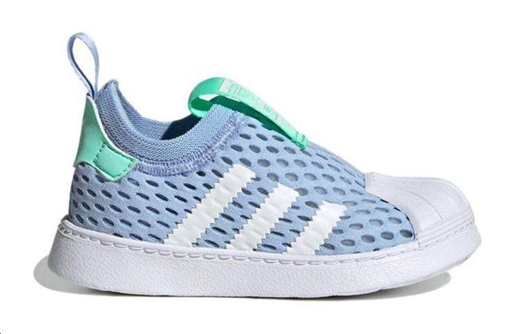 adidas Originály SUPERSTAR 360 2.0 Nízké Dětské Skateboardové Boty Modrá Bílá Děti Ve Věku 3 7 Let FZ5604
