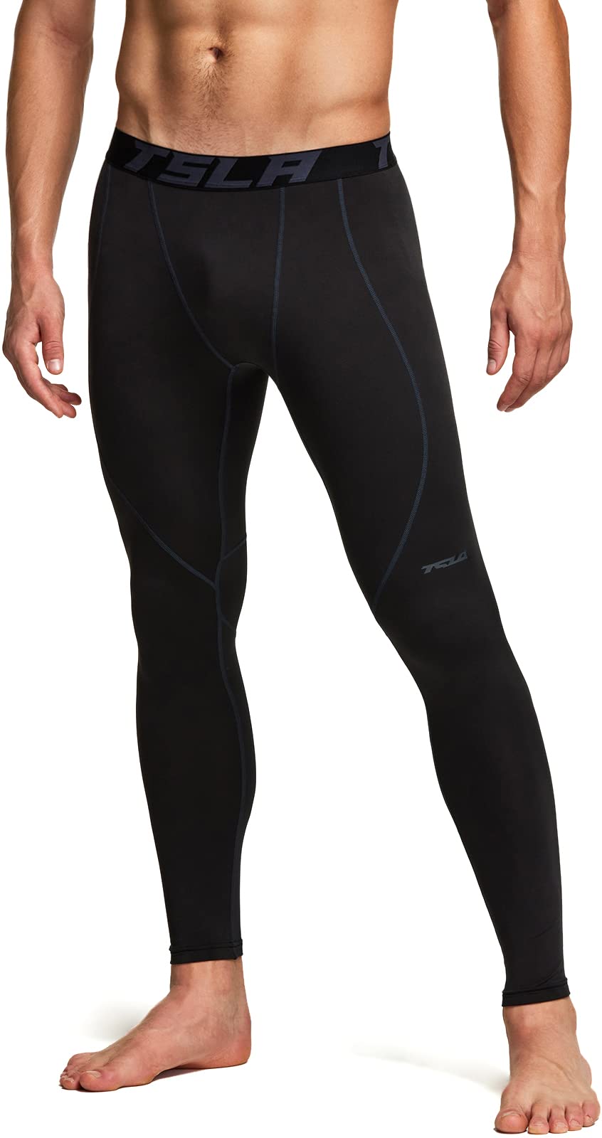 

Tesla Men s Fleece-Lined Compression Tights [Stretchable, Warm, and Cold-Wearing] Sportswear, Running Leggings, Innerwear, Cold Weather Wear, Long Spa
