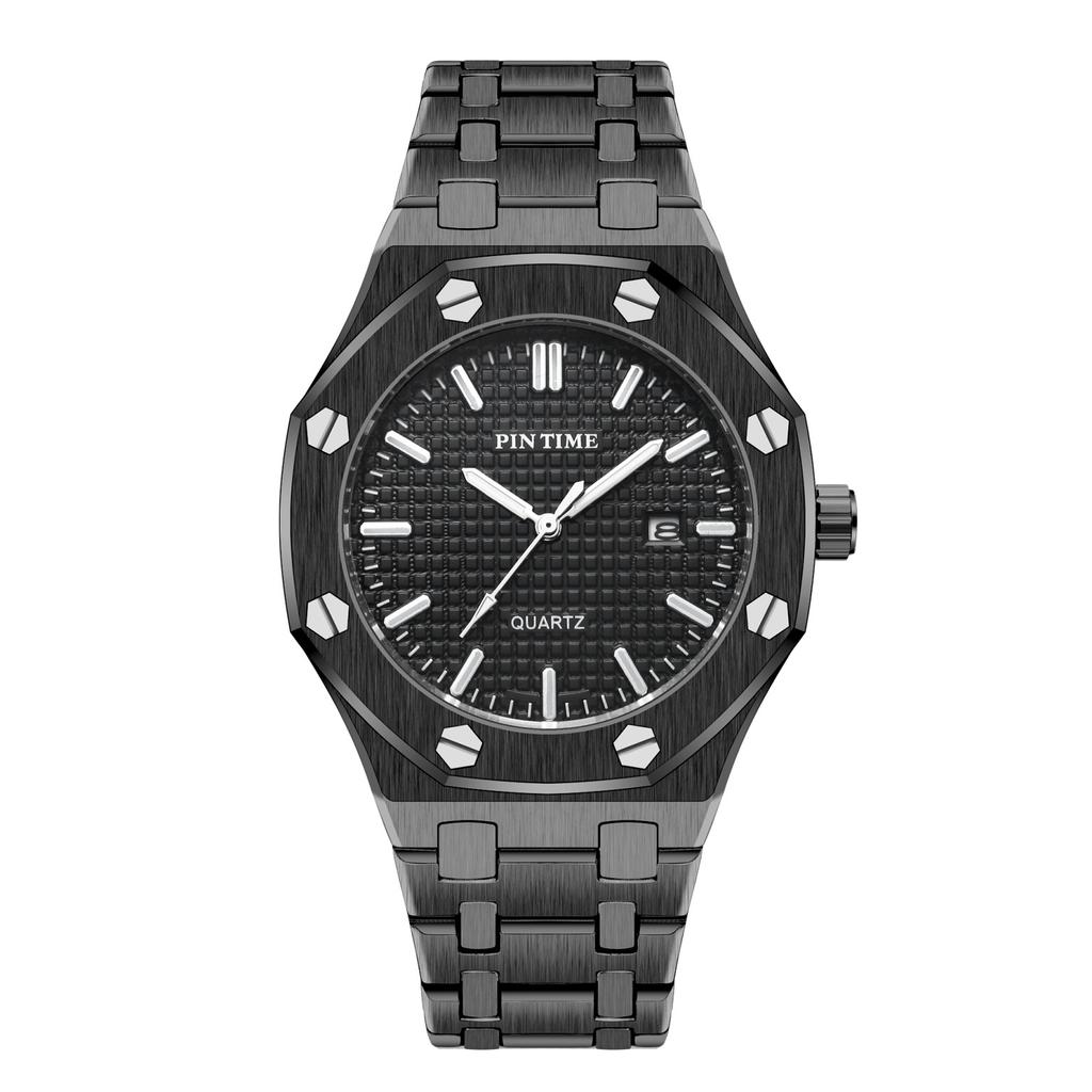 Uhr Automatik Quarzuhr Edelstahlarmband Leuchtzeiger Wasserdicht Mode Sport Herrenuhr
