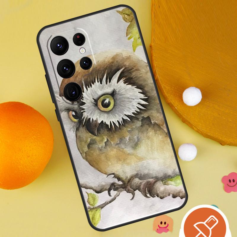 Cartoon Eule Handyhülle Für Samsung Galaxy S25 Ultra S24 S23 S22 Ultra S9 S10 S20 Plus S21 FE Funda Cover