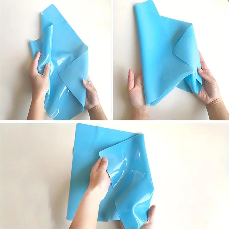 2pcs Reusable Silicone Craft Mat - Flexible Waterproof Work Mat for Resin Art/Jewelry Making, Foldable & Easy-Clean Desk Mat