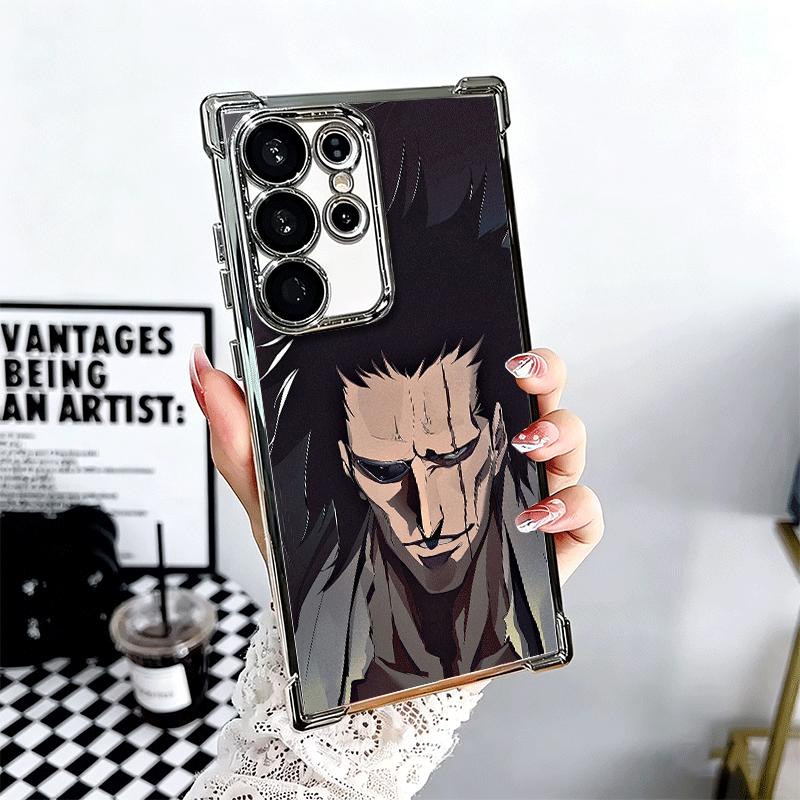 

Bleach Zaraki Kenpachi Plating Phone Case For Samsung Galaxy S24 S25 FE S26 Edge S23 Ultra S22 S21 Plus S20 Anti-Fall Airabag Co Samsung S21 Plus