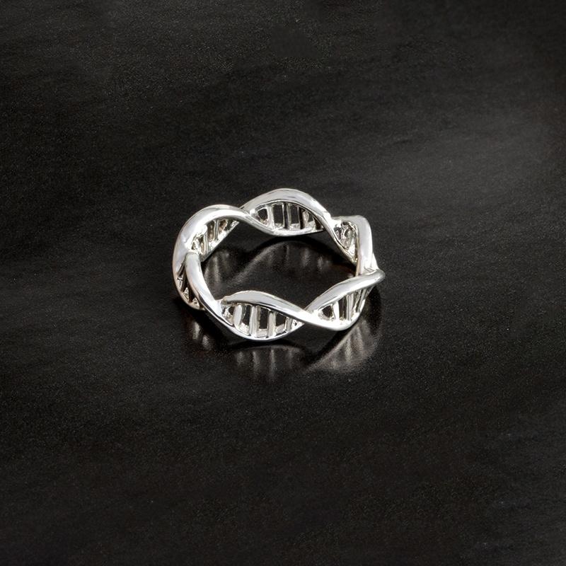Minimalistischer DNA-Ring für Frauen, Wissenschaft, Chemie, Biologie, Molekül-Helix-Ringe, Gold, Silber, modischer Arztschmuck