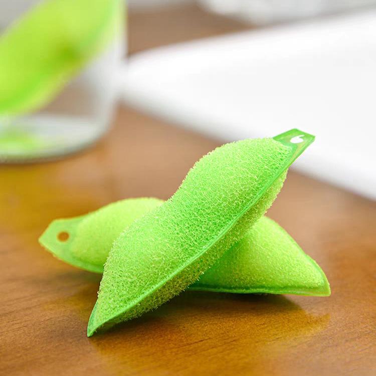 5/3/1PCS Reusable Edamame Cleaning Sponge Brush Pea Brush Scrub Cup Artifact Cleaning Sponge Wipe Bottle