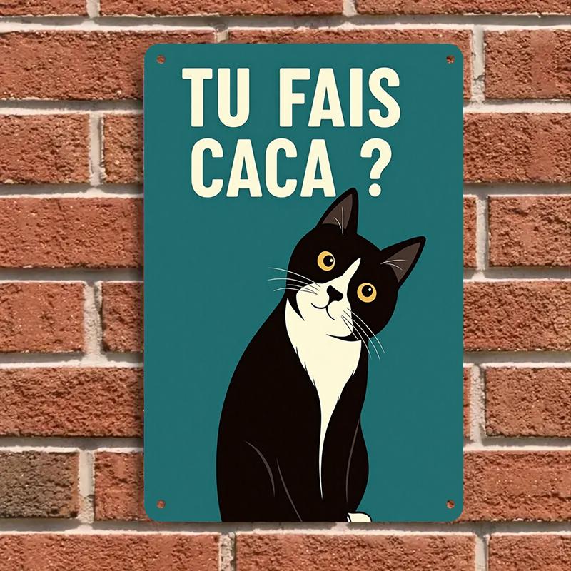 

1PC 2D flat creative fun iron painting plaque home decoration kitchen wall pendant farm animal themed humorous slogan wall decor (as the picture,20x30cm)