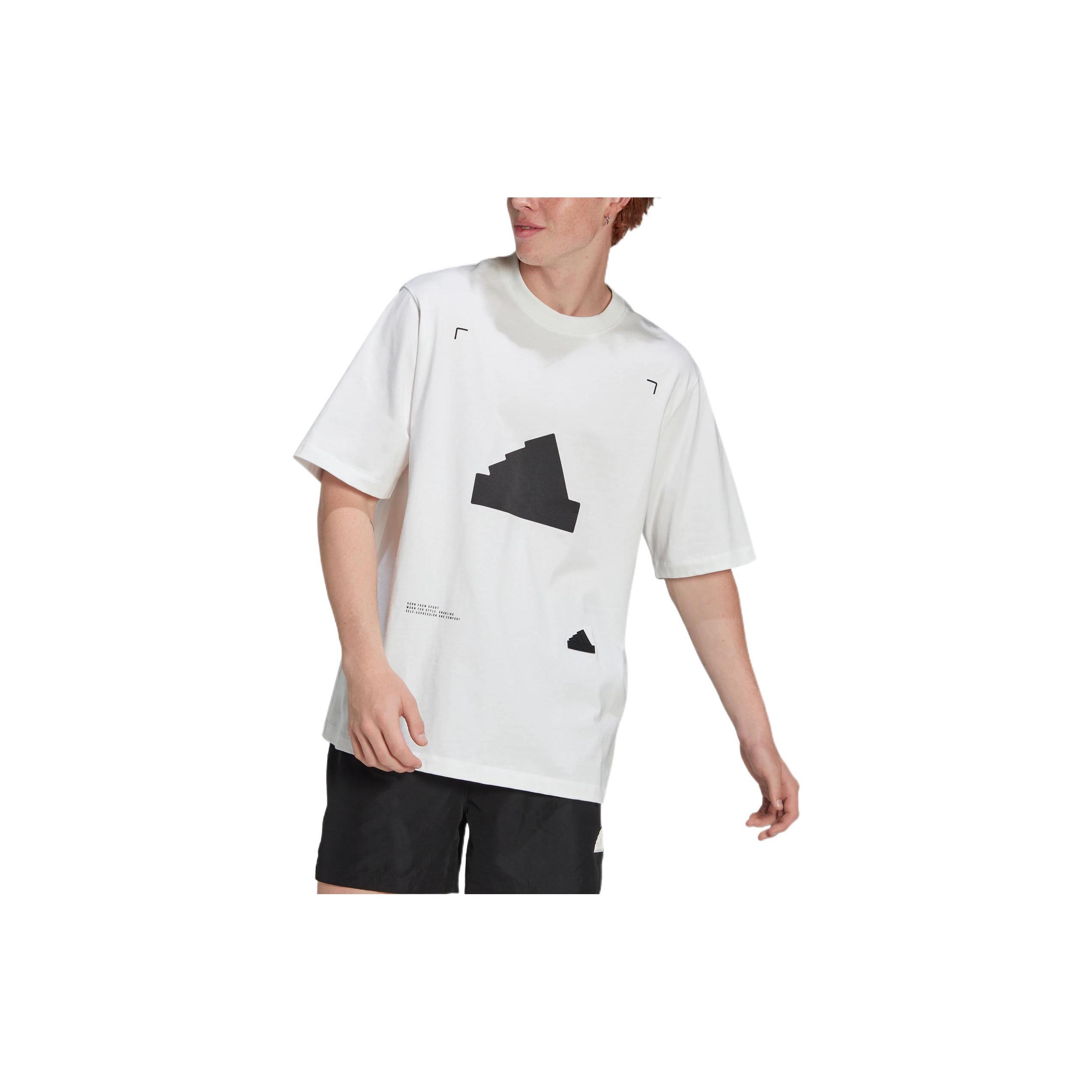 

New Adidas Set in Sleeve T Shirt Men s White HG2057 S