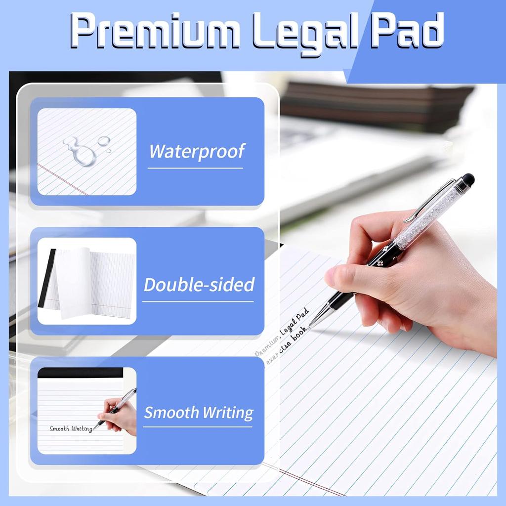 2 Pack Legal Pads Refills Note Pads, Writing Pads 8.5 x 11 Inches, Memo Pads Lined Writing Note Pads, Letter Size Legal Pad Wide Ruled Lined Pads