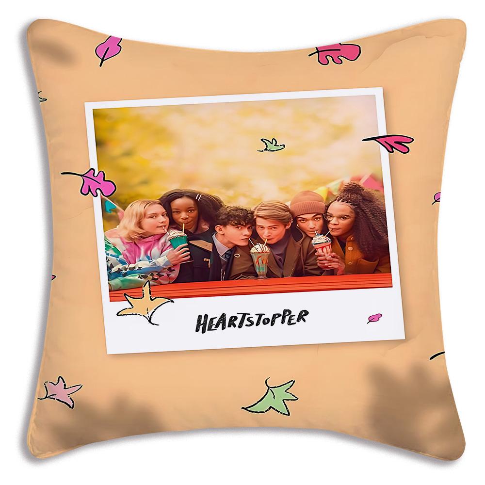 Cute anime For Heartstoppers Pillow Covers Cartoon Sofa Decorative Home Double-sided Printing Short Plush Cute Cushion Cover