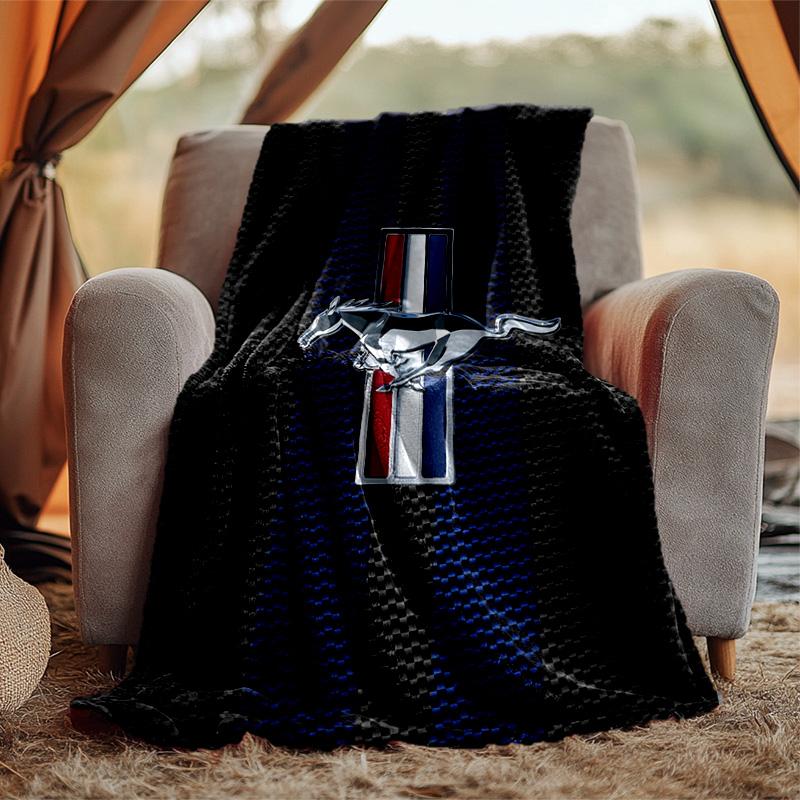 Coperta in Flanella Mustang Morbida Calda per Tutte le Stagioni, Design per Campeggio, Viaggi in Auto, Escursionismo Divano, Letto, Ufficio Regalo Perfetto per Feste