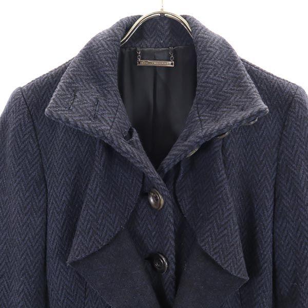 DIANE VON FURSTENBERG Frill Long coat S Navy Women Used