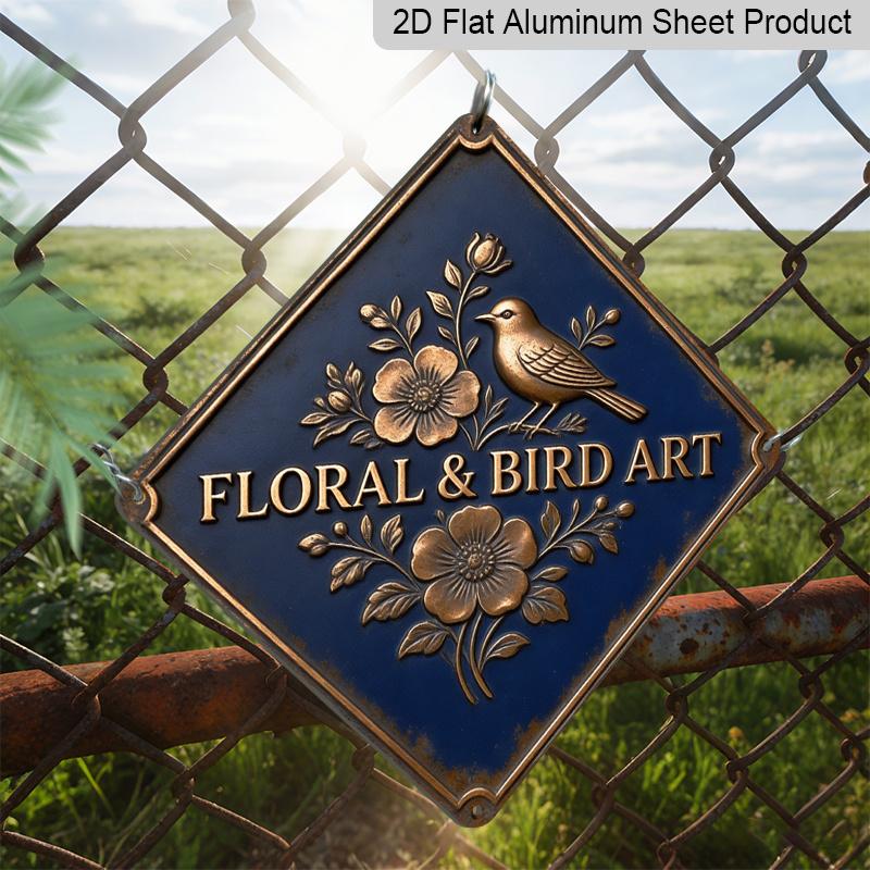 2D Flat -1pc, Bird Themed | Vintage Aluminum Sign, Perfect for Decorating The Living Room, Dining Room, Study, Entrance, Hallway, and Balcony, Making
