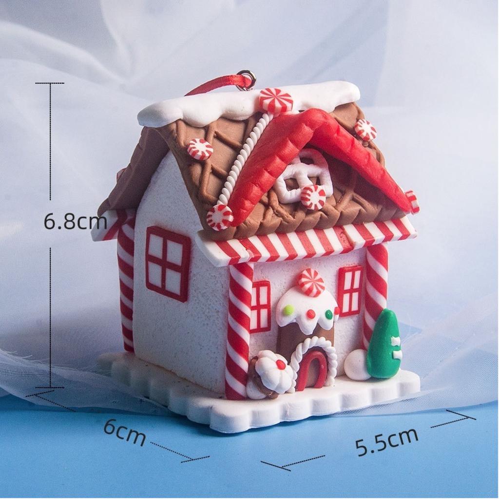 Gingerbread House Ornaments Holiday Christmas Tree Ornament Set with Rope Gingerbread House Decoratiion for Xmas