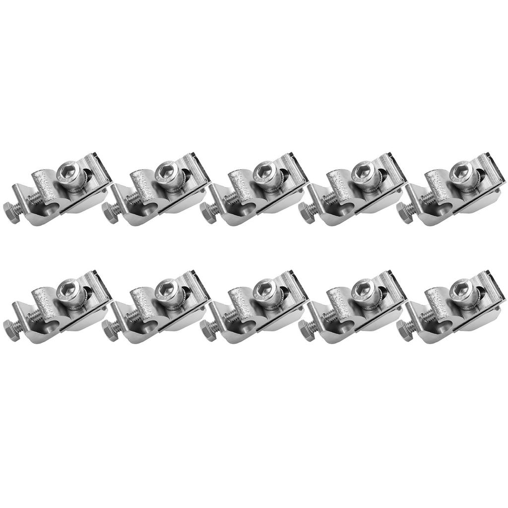 10Pcs Solar Panel Ground Clamp Aluminum Alloy M6 Lug PV Cable Coupling Accessory for Wire