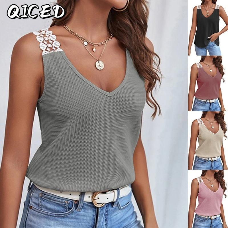 QICED Damen Mode Lässig Einfarbiger Druck Blusen & Hemden