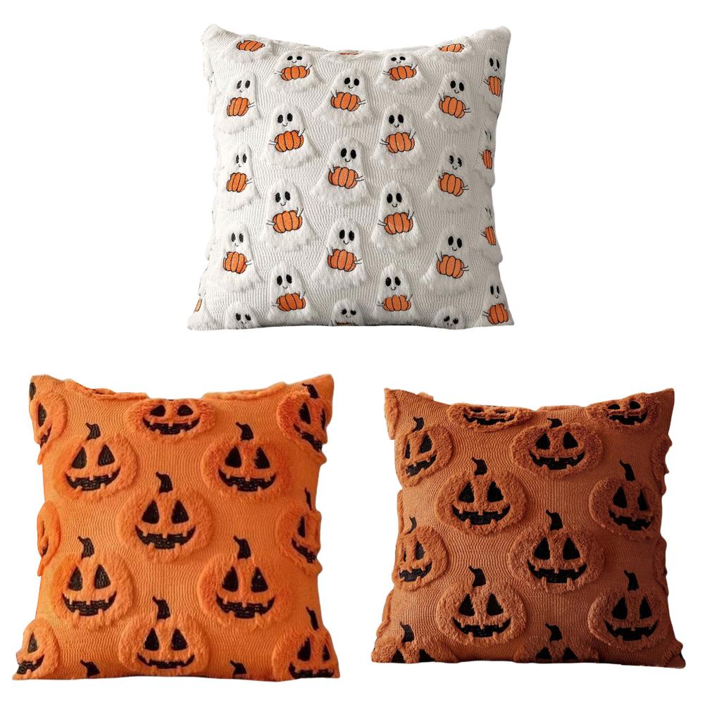 1-4PCS 45x45cm Ghost Pumpkin Pillowcase Pumpkin Cushion Cover Halloween Throw Pillow Cover Halloween Party Decoration