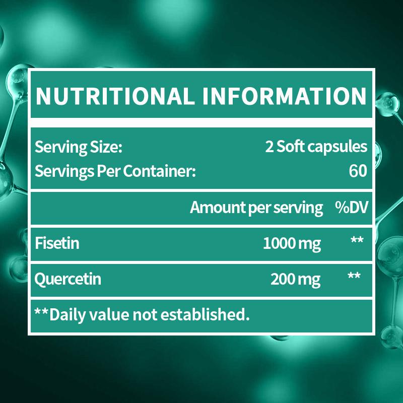 Liposomale Fisetin 1000 Mg Dietary Supplement, 120 Softgels Per Bottle