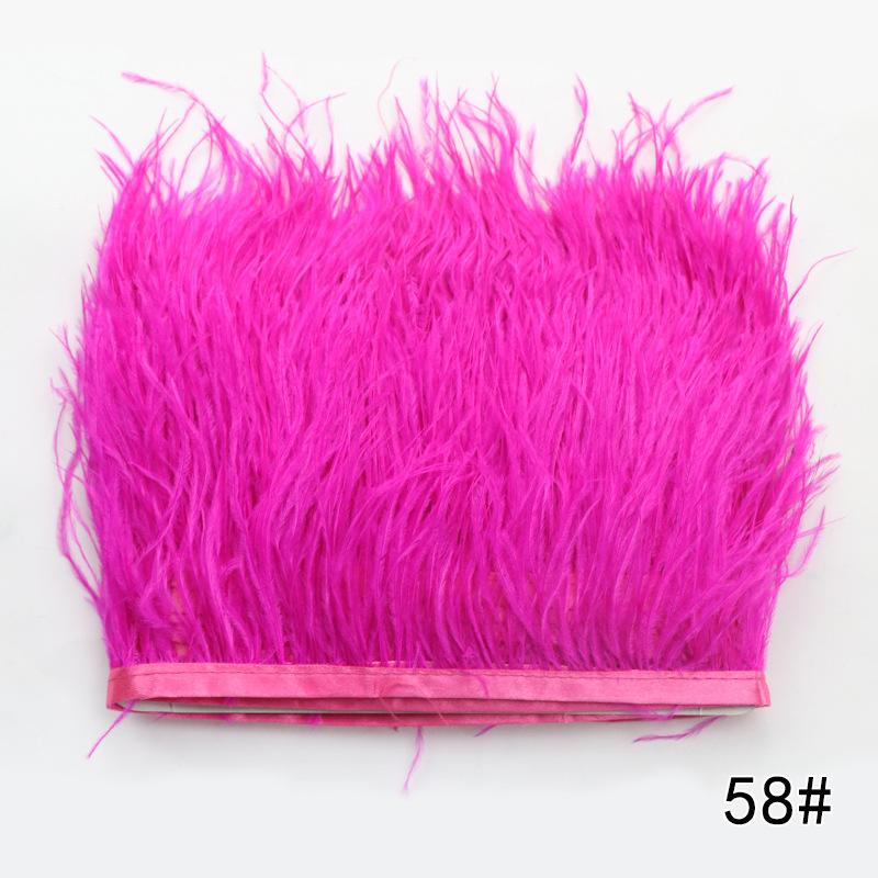 2M Ostrich Feather Cloth Edge 8-10 Cm Cuffs Clothing Skirt Decorative Accessories Color Ostrich Feather Cloth With Feathers