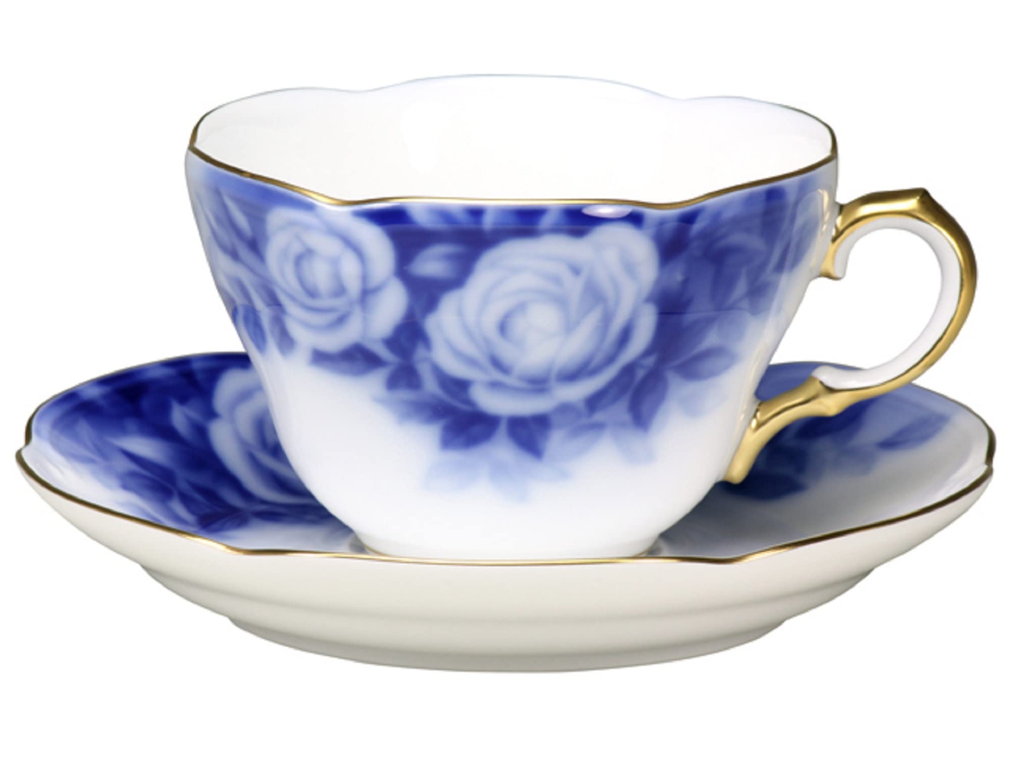 

Okura Pottery Art, Rose Cup Collection 3rd Edition Koshin Rose Cup & Saucer for Coffee and Tea, Made in Japan, 90C/A783-3
