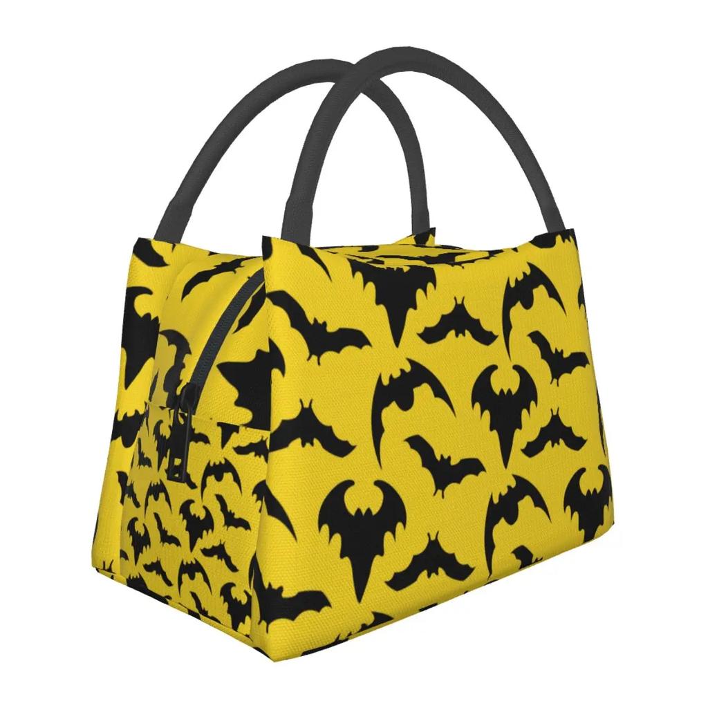 Spooky Halloween Ghost Lunch Bag Skulls Print Lunch Box Casual Outdoor Cooler Bag Convenient Waterproof Thermal Tote Handbags
