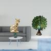 Cat Peacock Statue Decorative Figurine Animal Sculpture Art Craft Elegant Tabletop for Fireplace