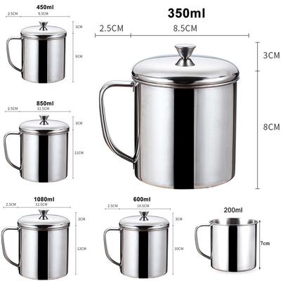 Med handtag Rostfritt stål Mugg Förnödenheter 1 st Vatten Mjölk Te Camping Hemma