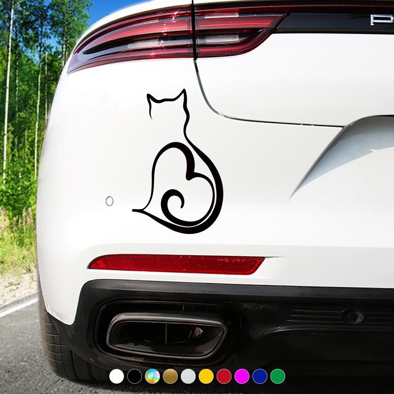Katter Elsker Hjerte Bilklistremerker for Vindu Støtfanger Styling Dekorasjon Ripe Dekning Biltilbehør Selvklebende Vinylmerker