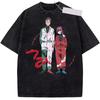 Smoking Za Supermarketem Anime Grafické Tričko Vintage Prané Anime Merch Harajuku Unisex Nadměrná Velikost Kulatý Výstřih Rukávové Top