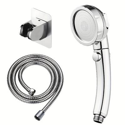 1Set/3pcs Bath Supercharged Shower Head Bath Button Set Adjustable Shower Hose