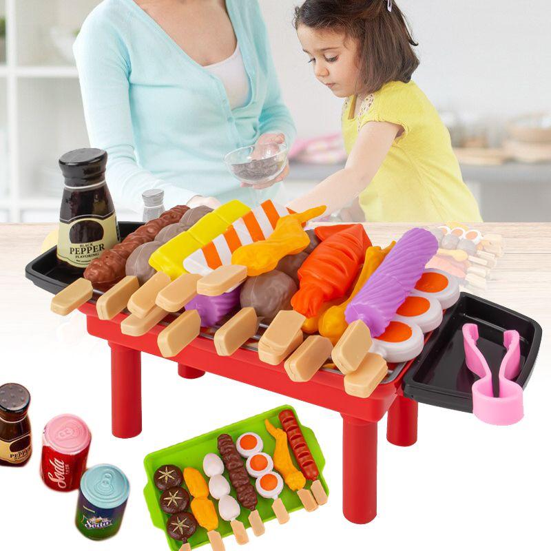 Pretend Barbecue Play Food Kids Toy Set House Simulation Kitchen Food Assembling