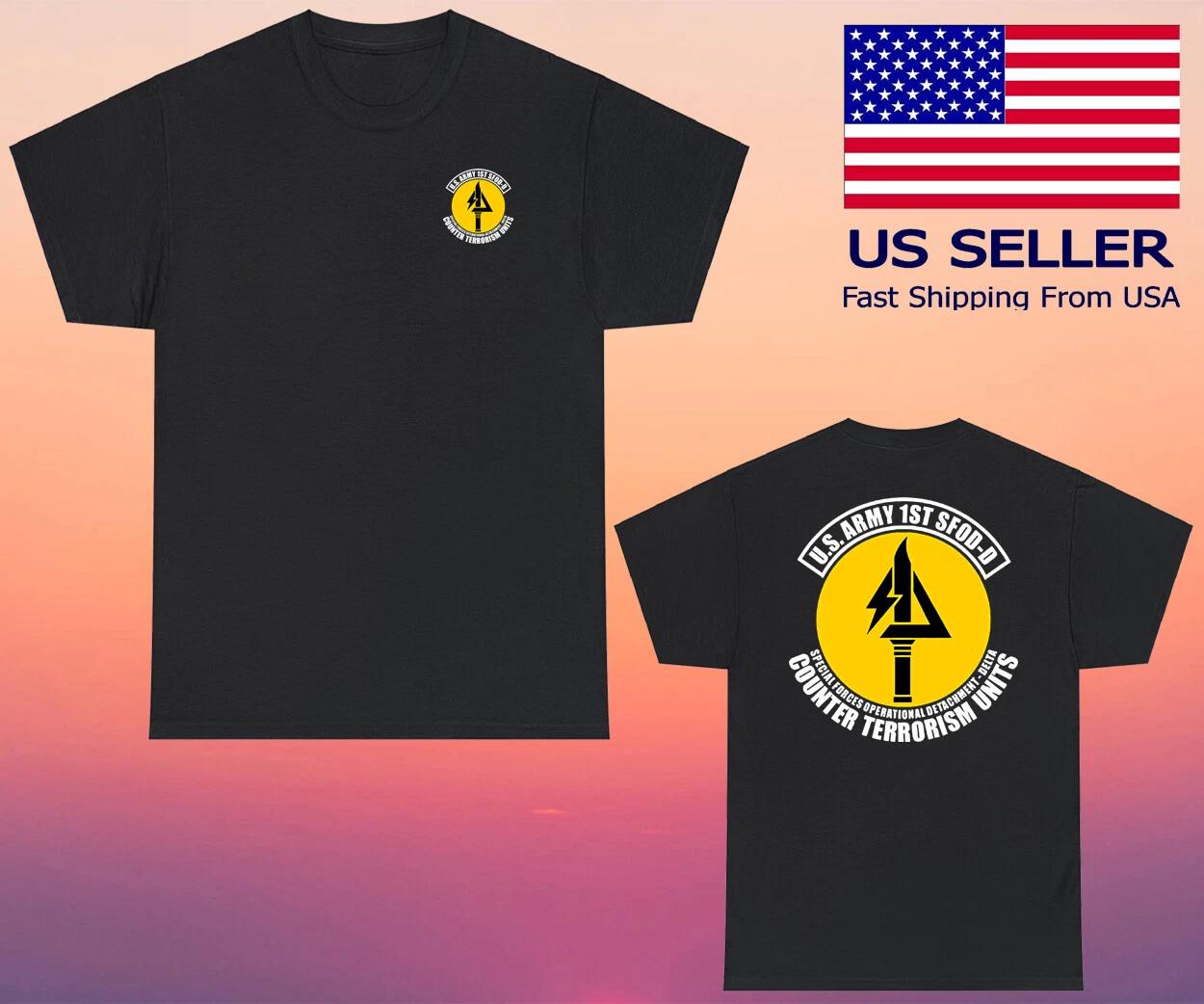 

US Army Special Forces Counter Terrorism Units Black Size S-5XL S