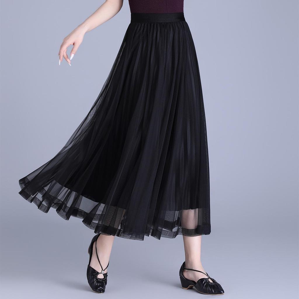 Purple Sequined A-Line Half-Skirt: Fashionable, Slimming, Versatile, with a Large Hem for a Loose Fit.