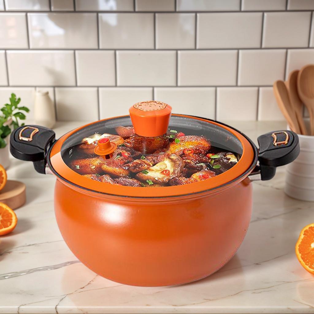 Dampfkochtopf Antihaft-Kochtopf Antihaft-Schnellkochtopf mit transparentem Deckel zum Kochen von Speisen, Suppe, Eintopf, Zuhause, Induktionsherde