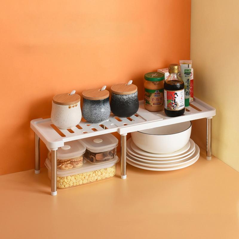 Adjustable Organiser Shelf Storage Cupboard Pantry Stand Support Rack Kitchen