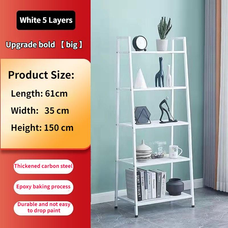 G-H 4-Tier Metal Wrought Iron Floor Rack Nordic Style Display Rack For Living Room/Bedroom/Kitchen/Bathroom/Home Office
