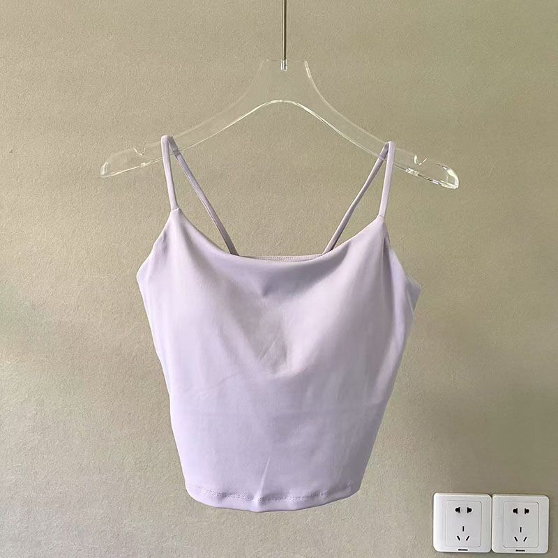 

Beauty Back Integrated Thin Strap Sports Vest Push-up Nude Feel Workout Top Breathable Quick-Drying Yoga Straps Bra Outwear Changrong Purple XXL