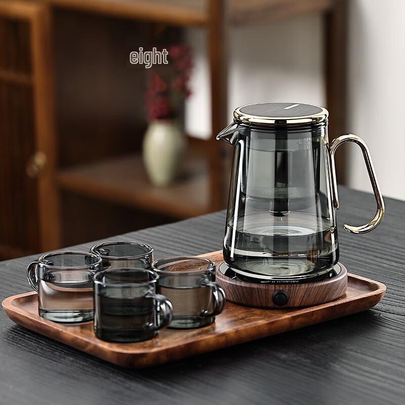 Diller All-Glass Tea Set with Tea-Water Separator & Warming Base