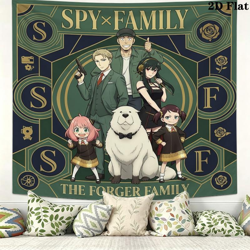 Spy Family Wall Tapestry Aesthetic Wall Hanging Printed Fabric Blanket Decorative Tapestries For Bedroom Living Room Home Decor