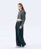 JUNEJUNE SPACE Flower Applique Crop T_Dark Grey