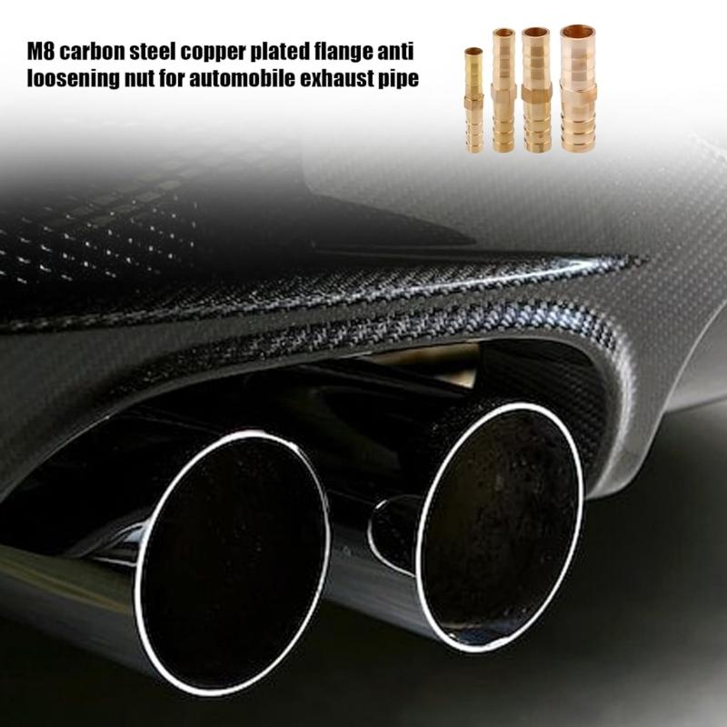 Brass 8MM Hex Nut Temperature Resistant Auto Locking Thread Quick Fixing for Exhaust Systems & Industrial Use