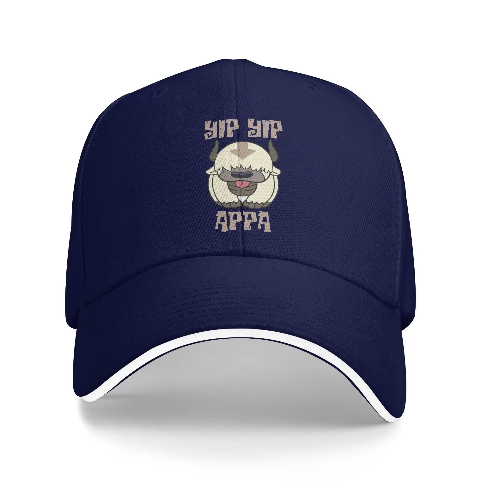

aYip Yip Appa Anime Baseball Caps Hip Hop The Last Airbender Sandwich Caps Men Women Adjustable Sun Cap Outdoor One Size