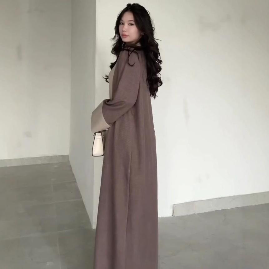 2025 summer, Europe and the United States close the waist and look thin, comfortable and versatile commuter long-sleeved crew neck cape top and pants