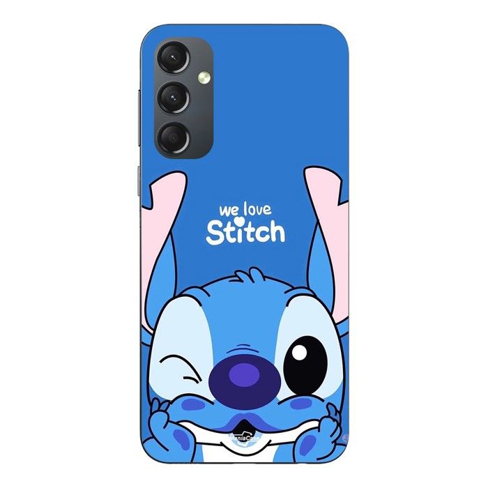 Coque Pour Samsung Galaxy A54 Stitch Cute Ohana Stitch bleu front bleu Maniacase